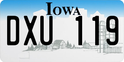 IA license plate DXU119
