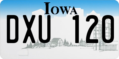 IA license plate DXU120