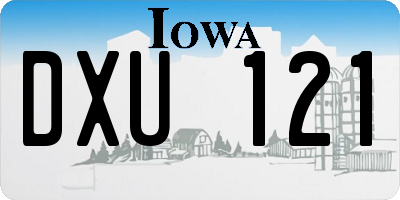 IA license plate DXU121
