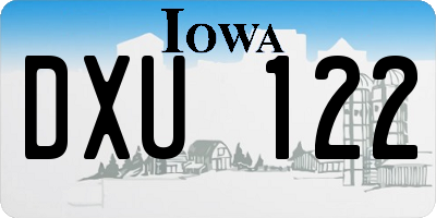 IA license plate DXU122