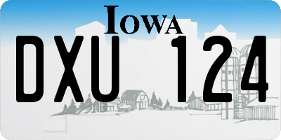 IA license plate DXU124
