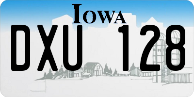 IA license plate DXU128