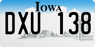 IA license plate DXU138