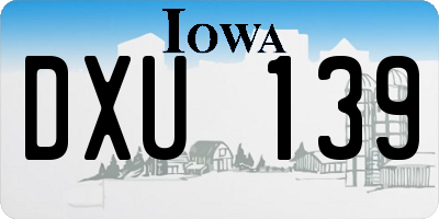 IA license plate DXU139