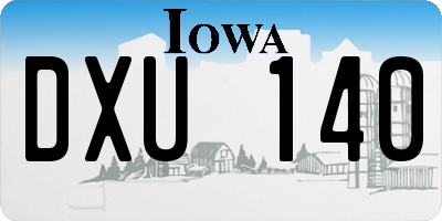 IA license plate DXU140