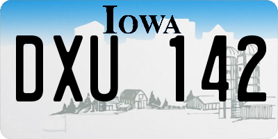 IA license plate DXU142
