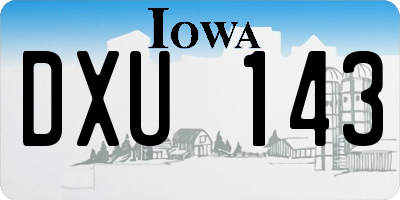 IA license plate DXU143