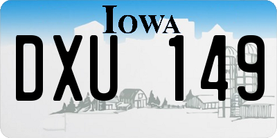 IA license plate DXU149