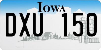 IA license plate DXU150