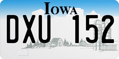 IA license plate DXU152