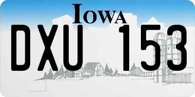 IA license plate DXU153