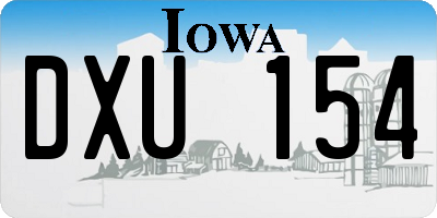 IA license plate DXU154