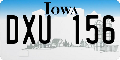 IA license plate DXU156