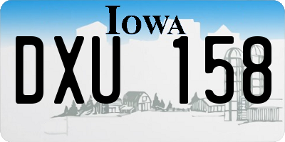 IA license plate DXU158