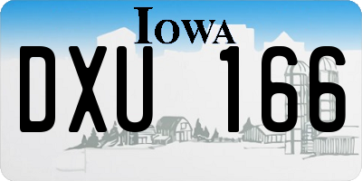 IA license plate DXU166