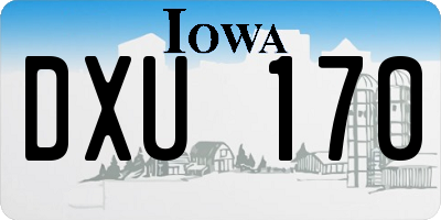 IA license plate DXU170