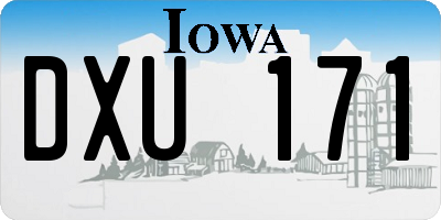 IA license plate DXU171