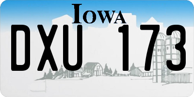 IA license plate DXU173