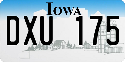 IA license plate DXU175