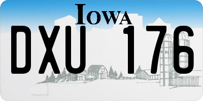 IA license plate DXU176