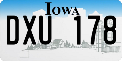 IA license plate DXU178