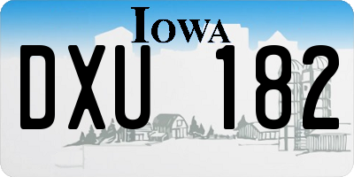 IA license plate DXU182