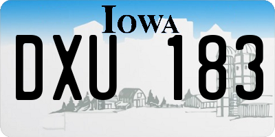 IA license plate DXU183
