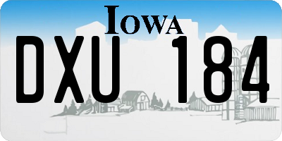 IA license plate DXU184