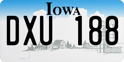 IA license plate DXU188