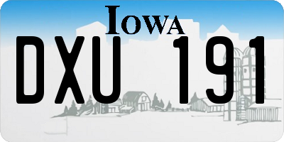 IA license plate DXU191
