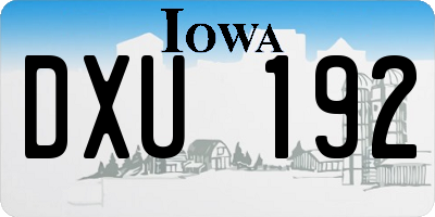 IA license plate DXU192