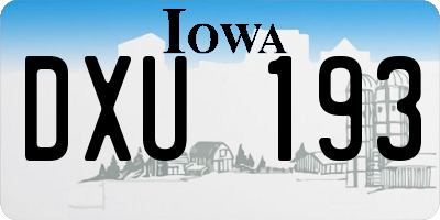 IA license plate DXU193