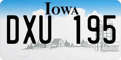 IA license plate DXU195