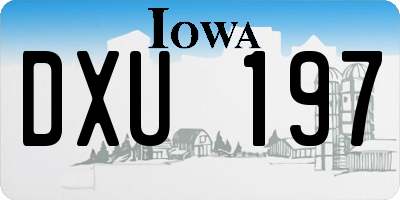 IA license plate DXU197