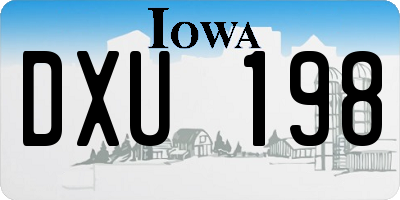 IA license plate DXU198