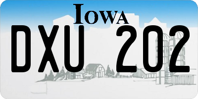 IA license plate DXU202
