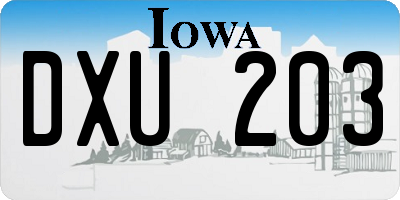 IA license plate DXU203