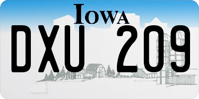 IA license plate DXU209