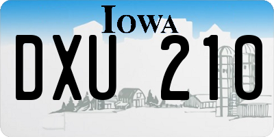 IA license plate DXU210