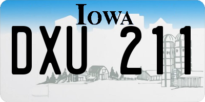 IA license plate DXU211