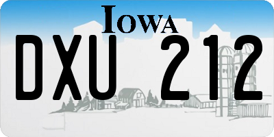 IA license plate DXU212