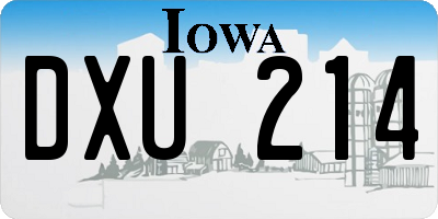 IA license plate DXU214
