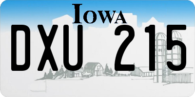 IA license plate DXU215