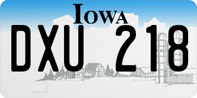 IA license plate DXU218