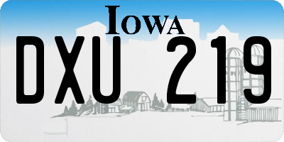 IA license plate DXU219