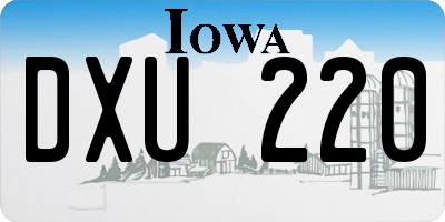 IA license plate DXU220