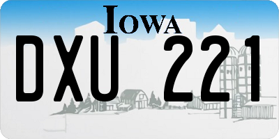 IA license plate DXU221