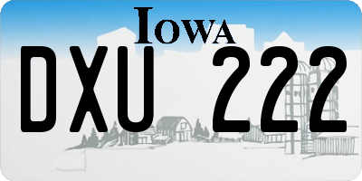 IA license plate DXU222