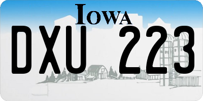 IA license plate DXU223