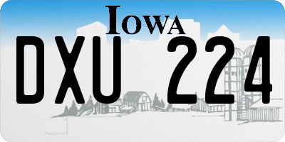 IA license plate DXU224